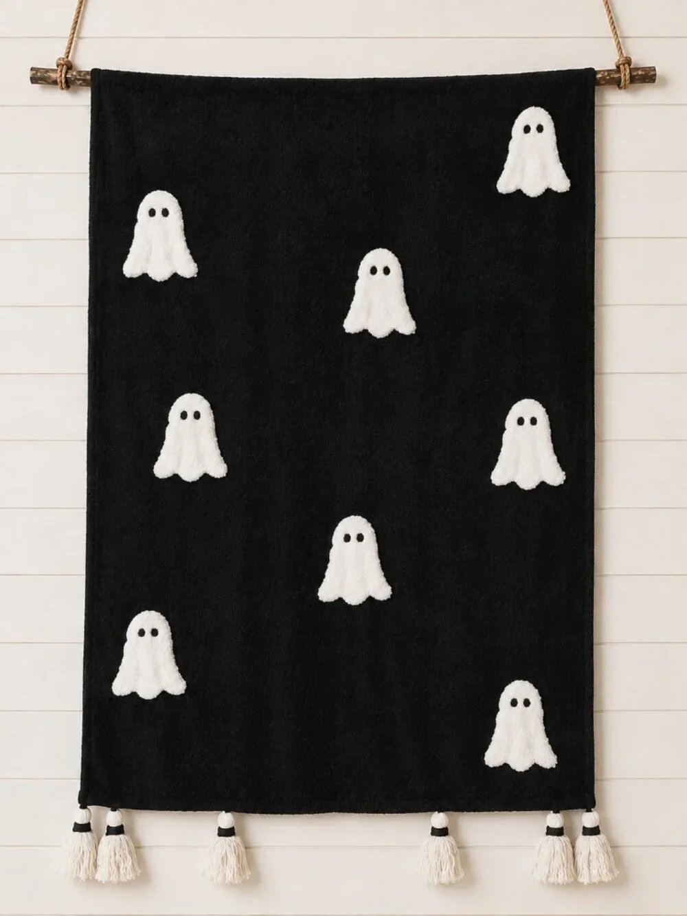 NWT Handcrafted in India 'BOO' Throw Blanket